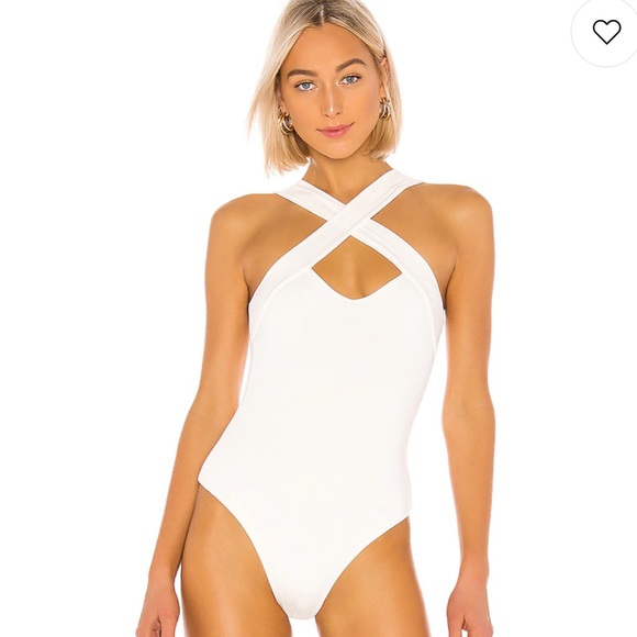 Superdown Gene Cross Front Bodysuit in White - Picture 2 of 13